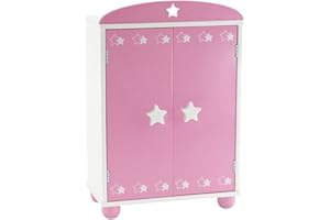 Emily Rose 14 Inch Doll Furniture Clothes Closet Armoire, Includes 5 Clothes Hangers | Wardrobe Fits 14"-15" Doll Clothes