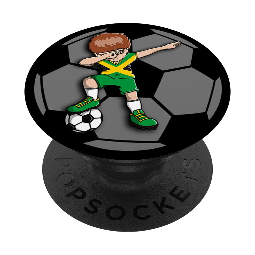 Dabbing Soccer Boy - Jamaica Jersey Jamaican Football Fans PopSockets Swappable PopGrip