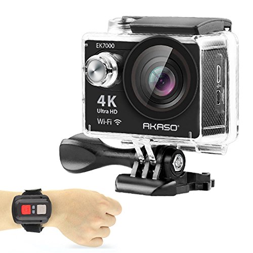 AKASO-EK7000-4K-Action-Camera-WIFI-Ultra-HD-Waterproof-Camcorder-12MP-170-Degree-Wide-Angle-2-LCD-Screen24G-RemoteBatteries19-Mounting-Kits-Manufacturer-Refurbished-Black