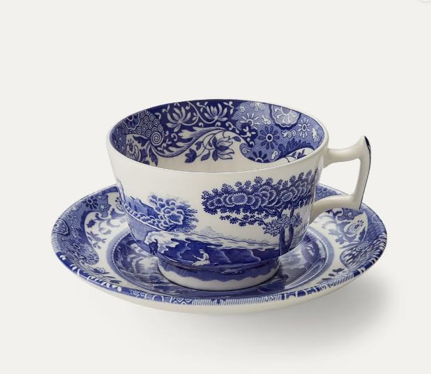 Spode Blue Italian Individual Teacup & Saucer