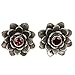 NOVICA Artisan Handmade Garnet Flower Earrings Floral .925 Sterling Silver Red Button Indonesia Birthstone 'Redeyed Lotus'