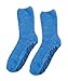 Non Skid/Slip Socks - Hospital Socks - Slipper Socks for Women and Men - Blue (One Size)