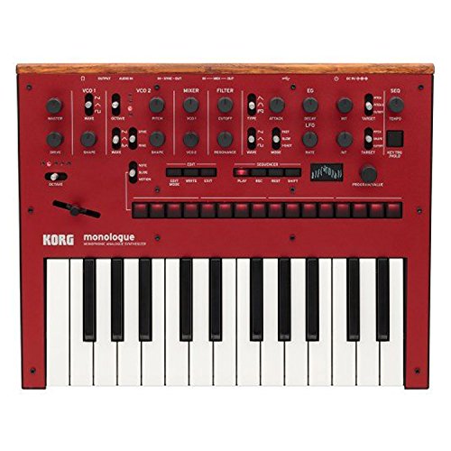 Korg Monologue 25 key Monophonic Analog Synthesizer with 16 step Sequencer with midi cable and Zorro sounds Synthesizer Polishing Cloth in Red