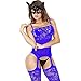 Blue QueensHot Sexy Sheer Lingerie Babydoll Suspender Corset Nightie Leotard Body Suit Stocking With Venetian Eyemask,One Size Fits Most US Size S to XL