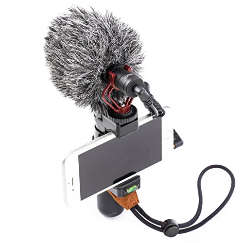 Smartphone Video Rig Portable Stabilizer for Vlogging Hand Grip with Cardioid Microphone Compatible with iPhone 7 6 6S Plus Sumsang,for Videomaker Filmmaking Mobile Videographer iographer YouTube