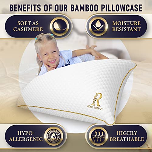 Royal Therapy 2Pack King Memory Foam Pillow,BambooAdjustable Shredded