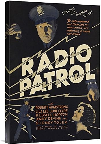 Global Gallery GCS-449822-1624-142 "Unknown Vintage Film Posters: Radio Patrol" Gallery Wrap Giclee on Canvas Wall Art Print