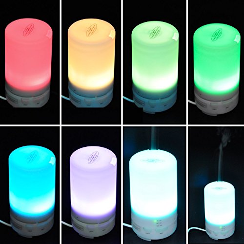 SHAMAKE Aroma Essential Oil Diffuser; Portable Soundless Timer Diffuser; For Your Car Office Home Bedroom Baby Room Study Yoga Spa; Waterless Auto Shut-off Control; 7 Color LED Lights (LQ-FD05) (50ml)