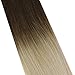 Sunny Hair U Tip Hair Extensions Human Hair Keratin Pre Bonded U Tip Remy Human Hair #4 Dark Brown Ombre to #613 Bleach Blonde Hot Fusion Hair Extensions 50g 1g/s 18inch