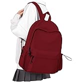 VECAVE School Backpack Red Waterproof Bookbag Casual Lightweight Travel Rucksack Daypack Backpacks for Men Women College High School Bags backpack for Boys Girls Teens