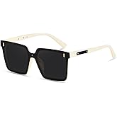LYZOIT Modern Oversized Square Sunglasses Women Men Retro Womens Rimless Big Sun Glasses UV Protection