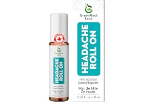 GreenRoot Labs Headache Relief Roll On – Aromatherapy Blend with Eucalyptus, Lavender, Rosemary & Mint Oils – Helps Relieve H