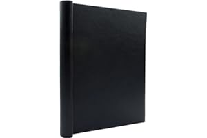 Bindertek Faux Leather Springback Thesis Binder - Black, 2" Spine Width, 250 Sheet Capacity, High-Tension Spring Clamp Style, Perfect for Thesis Work, Legal Documents, Menus, Portfolios, Photography