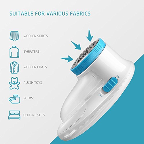 AVANTEK Fabric Remover Lint Remover Lint Shaver Fuzz Clothes Bobble, Battery Operated (Blue)