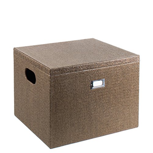 G.U.S. Decorative Office File and Portable Storage Box for Hanging Folders Letter Or Legal, Woven Rattan