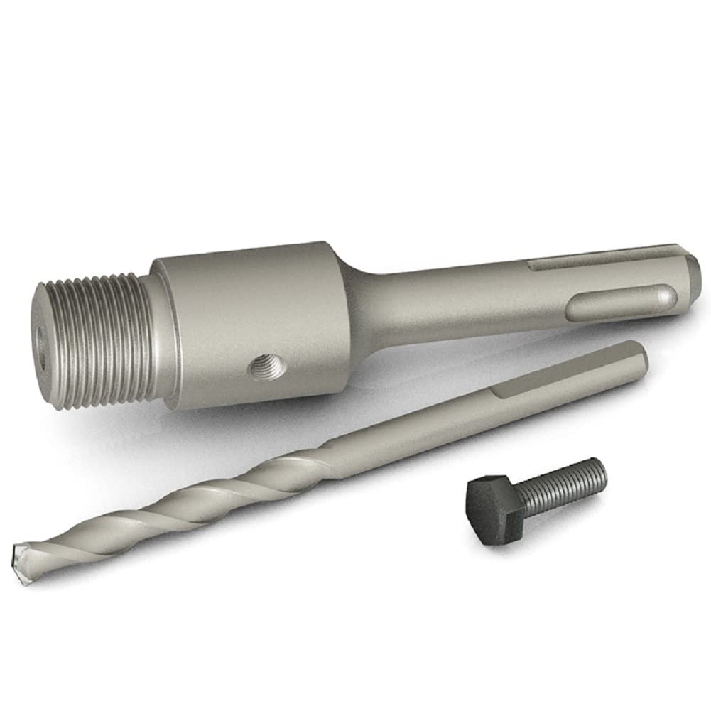 SYDARSYN Connecting Rod, Hole Saw Extension Shank 110mm Round-Handle Carbide SDS Plus Shank with Center Drill (Hole Saw NOT Including)