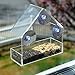 Gray Bunny Window Bird Feeder, Clear Premium Acrylic with Strong Suction Cups, Wide Seed Housing, Outdoor Birdfeeder for Attracting Wild Birds