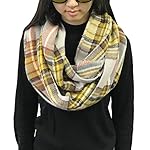 Wrapables Plaid Print Winter Infinity Scarf and Beanie Hat Set, Tan and Orange Wrapables Plaid Print Winter Infinity Scarf and Beanie Hat Set, Tan and Orange