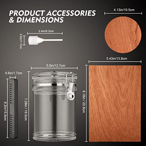 XIFEI Acrylic Humidor Jar with Humidifier and Hygrometer,humidor That can Hold About 18 Cigars