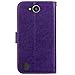 LG X Power 2 Case, LG Fiesta LTE Case, LG X Charge Case, Lwaisy Floral Clover Embossed PU Leather Wallet Flip Protective Case Cover with Card Slots and Stand for LG X Power 2 (2017) - Purple