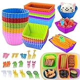 ABSOK 60Pcs Silicone Lunch Box Dividers bento box