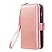 Style4U iPhone 8 Plus/iPhone 7 Plus Case, Premium PU Leather flip Wallet Bag Pouch Case Cover with ID & Credit Card/Cash Holder Slots Pockets for iPhone 8 PlusiPhone 7 Plus w/Stylus [Rose Gold]