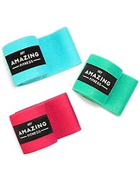 My Amazing Fitness Booty Resistance Bands - Thick and Elastic Fabric Loop Exercise Band for Glute Workout - Perfect for Women Toning Hip Legs and Butt - Use for Stretching Squats and Gym - Set of 3