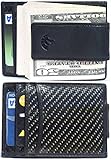 Carbon Fiber Wallet Money Clip Card Holder - Slim Man Front Pocket Wallet-RFID Blocking