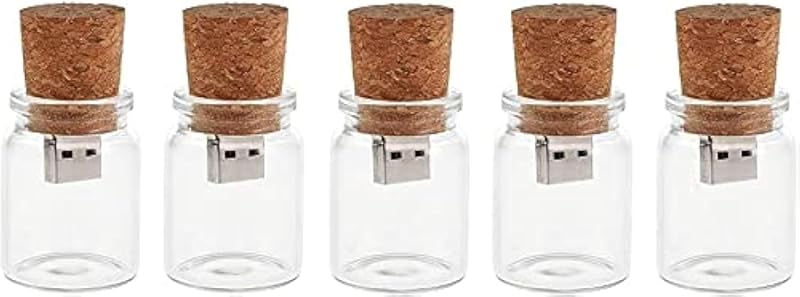 Hsthe Sea 5pk 4GB USB 2.0 Flash Drive Storage Jar Bottle Cork Memory Stick