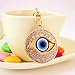 Jzcky Shzrp Round Evil Eye Crystal Rhinestone Keychain Key Chain Sparkling Key Ring Charm Purse Pendant Handbag Bag Decoration Holiday Gift