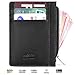 MEKU Men's Leather Minimalist Slim Wallet - Thin Card Case Wallet + Money Clip Black