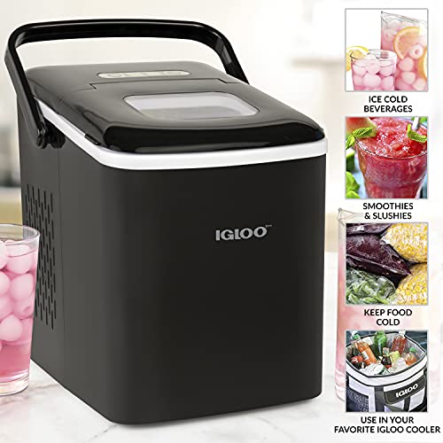 Igloo Premium SelfCleaning Countertop Ice Maker Machine, Handled