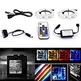 Airgoo Magnetic Computer LED Strip Kit, Bright 2pcs 15inch PC RGB LED Strip Light, Vibrant LED Computer Lights Using Multi Function RF Remote for Desktop PC Computer Tower, Sata Power Cable Included