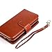 idudu iPhone 6 Plus/iPhone 6S Plus Case, Luxury PU Leather Wallet Flip Cover Case with Credit Card Holder Built-in 9 Card Slots & Wrist Strap for iPhone 6 Plus/iPhone 6S Plus (Brown)