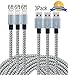 Mribo 3PACK 6FT Lightning Cable Nylon Braided Charging Cable USB Cord for iPhone,iPad,iPod.New Version(GRAY WHITE)