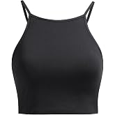 Aqua Eve Women's Sport Bra Bikini Tops Racerback Swimsuit High Neck Bathing Suit Crop Swim Tops Only No Bottom