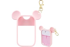 TERPINK Silicone Case Compatible with Touchland Hand Sanitizer Spray 1 fl oz, Mouse Design Protective Case with Keychain for Power Mist and Glow Mist, Hand Sanitizer Spray Accessory 1 Pack (Pink)