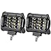 OFFROADTOWN LED Pods, 2pcs 4'' Quad Row LED Work Light Flood Beam Off Road Driving Fog Light Waterproof LED Light Bar for Truck Boat Car