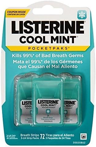 Listerine Listerine Pocketpaks, Cool Mint, 72 Count (Pack of 6)