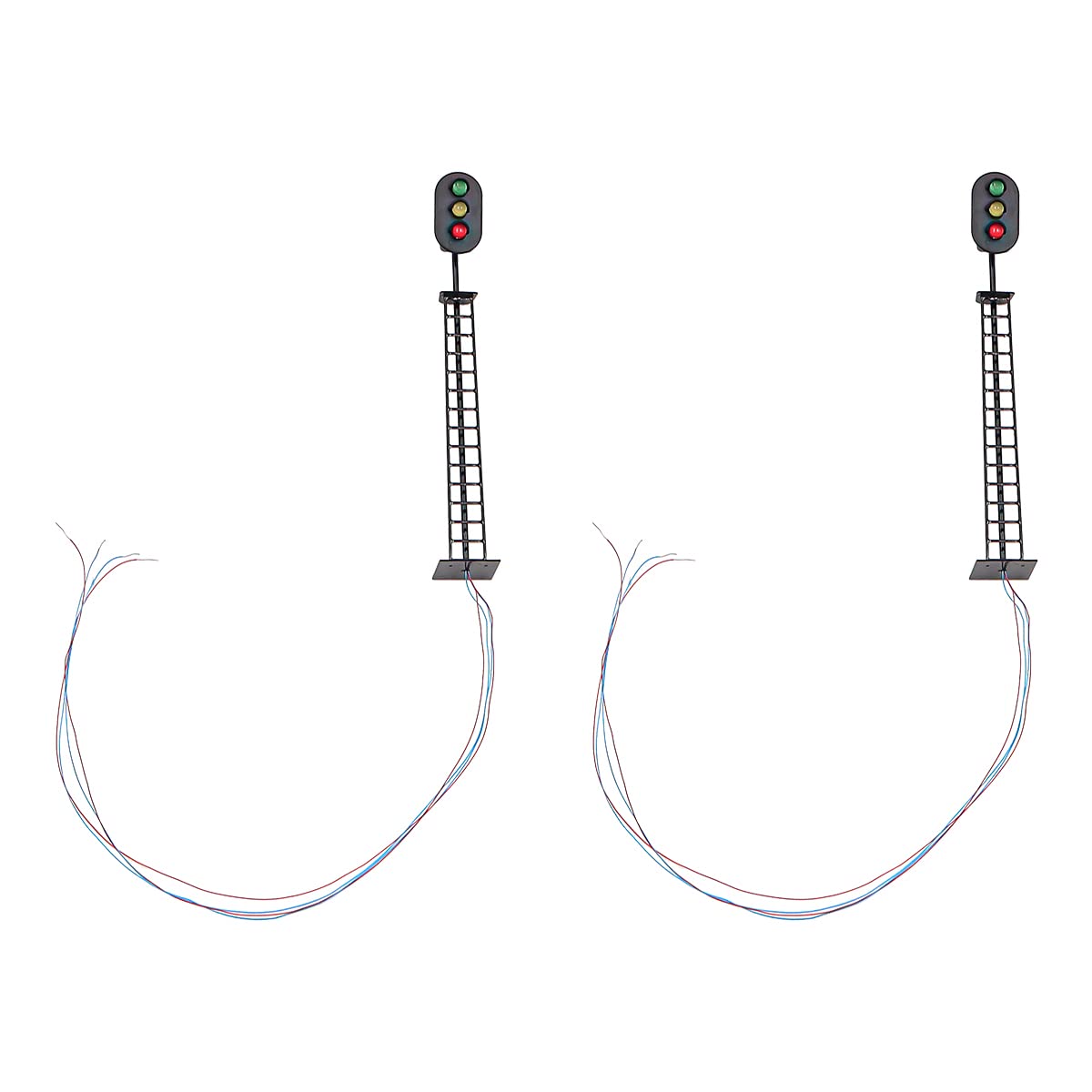 WANGCL 2PCS Model Railway 3-Light Block Signals G/Y/R HO or OO Scale 8.4cm 3V Led