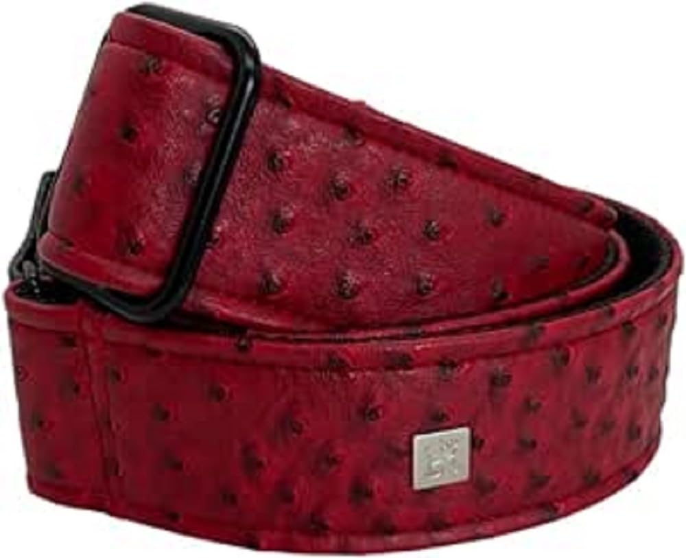 GET'M GET'M Guitar Strap 2" Burgundy Ostrich Guitar Strap