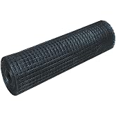 4' x 100' 14ga Galvanized Steel Black PVC Coated Welded Wire 2'' x 2'' - Fence Roll