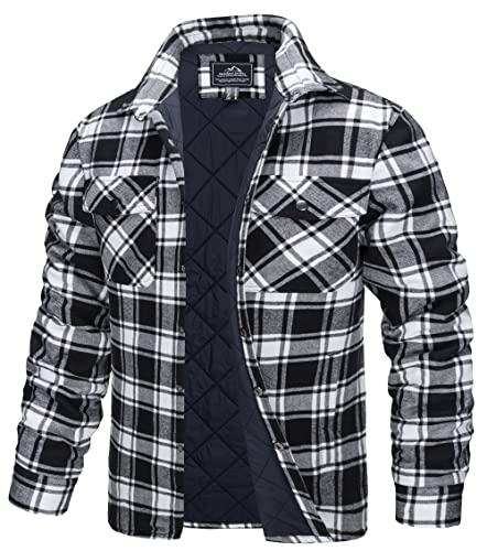 TACVASEN Men's Padded Padded Work Casual Lumberjack Shirts Plaid Flannel Jacket