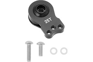 LT Easiyl Aluminum Alloy 25T Servo Saver 3 Holes Adjustable Hi Torque Servo Horn 25T Adjustable Arm for 1/8 1/10 Remote Control Car Boat Helicopter, Black
