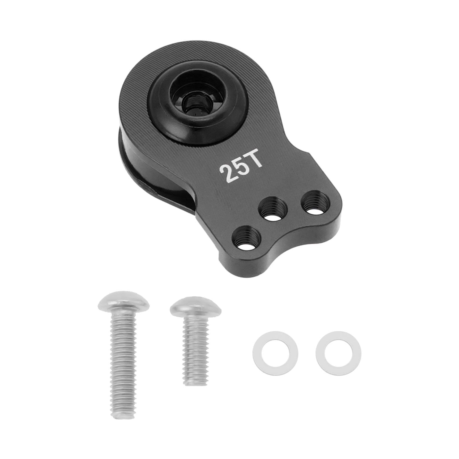 LT Easiyl Aluminum Alloy 25T Servo Saver 3 Holes Adjustable Hi Torque Servo Horn 25T Adjustable Arm for 1/8 1/10 Remote Control Car Boat Helicopter, Black