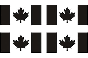 4 Pack Canada Canadian Flag Maple Leaf National Country Sticker Decal for Laptop Window Door Mirror (Black)