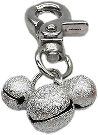 PetPremium Bell Charm Pendants Jewelry for Cat Dog Pet Puppies Collar | Know Where Your Puppy Kitty Kitten | Great Sound Feel Like Santa's Reindeer Run | Lobster Claw Easy Attached (Silver)