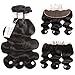 Grace Plus Hair Brazilian Body Wave 3 Bundles with Frontal Ear to Ear Lace Frontal Closure with Bundles Brazilian Hair with Closure Human Hair Extensions Lace Frontal with Baby Hair (16 18 20+14)