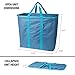 CleverMade Collapsible Laundry Tote, Large Foldable Clothes Hamper Bag, LaundryCaddy CarryAll XL Pop Up Storage Basket with Handles, Blue/Teal