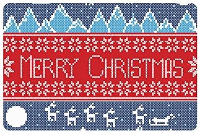 Custom Merry Chrismas Reindeer Snowflakes Sleigh Moon Doormat Entrance Mat Floor Mat Rug Mats Rubber Non Slip 23.6"(L) x 15.7"(W)